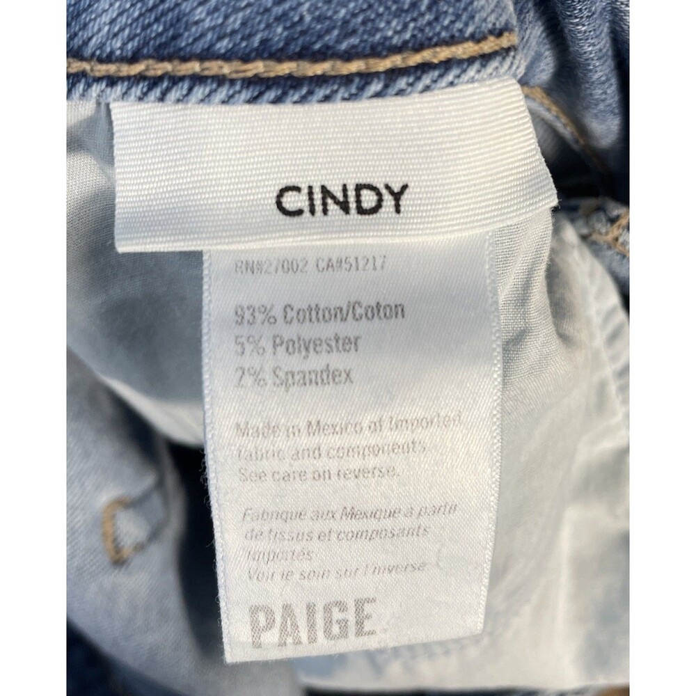 Paige Cindy Jeans Mel Destroyed Hem Ankle Straight Leg Womens Size 32, 28 Inseam - Picture 13 of 14